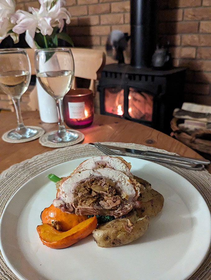 Stuffed Norfolk Black Chicken